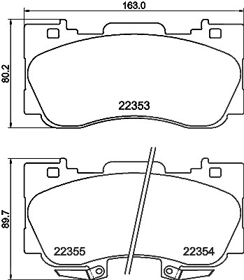 Hella Bremsbelagsatz, Scheibenbremse [Hersteller-Nr. 8DB355040-671] für Ford Usa von HELLA