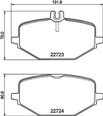 Hella Bremsbelagsatz, Scheibenbremse [Hersteller-Nr. 8DB355040-691] für Mercedes-Benz von HELLA