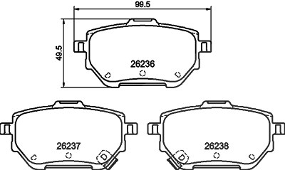 Hella Bremsbelagsatz, Scheibenbremse [Hersteller-Nr. 8DB355040-711] für Toyota von HELLA