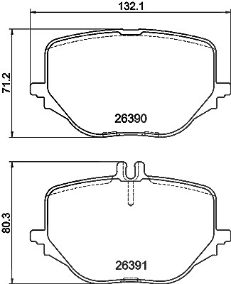 Hella Bremsbelagsatz, Scheibenbremse [Hersteller-Nr. 8DB355041-121] für Mercedes-Benz von HELLA