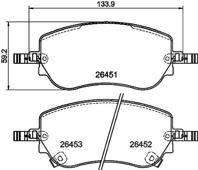 Hella Bremsbelagsatz, Scheibenbremse [Hersteller-Nr. 8DB355043-861] für Fiat von HELLA