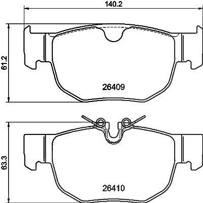 Hella Bremsbelagsatz, Scheibenbremse [Hersteller-Nr. 8DB355044-381] für Jaguar, Land Rover von HELLA