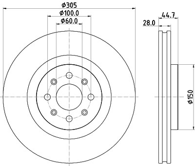 Hella Bremsscheibe [Hersteller-Nr. 8DD355120-951] für Abarth von HELLA