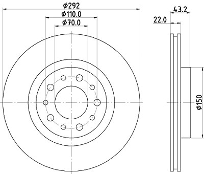 Hella Bremsscheibe [Hersteller-Nr. 8DD355112-561] für Alfa Romeo von HELLA