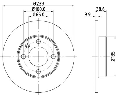 Hella Bremsscheibe [Hersteller-Nr. 8DD355100-051] für Audi, Seat, VW von HELLA