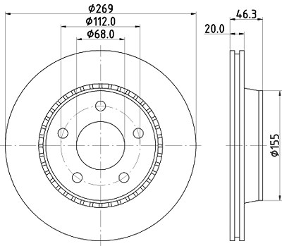 Hella Bremsscheibe [Hersteller-Nr. 8DD355101-351] für Audi von HELLA