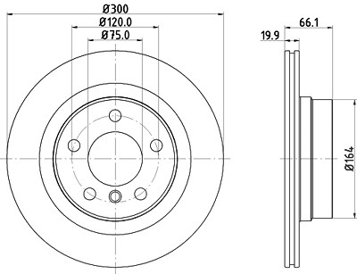 Hella Bremsscheibe Hinterachse Belüftet [Hersteller-Nr. 8DD355120-971] für BMW von HELLA