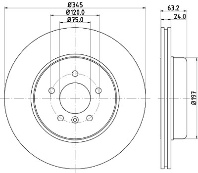 Hella Bremsscheibe Hinterachse Belüftet [Hersteller-Nr. 8DD355119-341] für BMW von HELLA