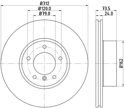 Hella Bremsscheibe [Hersteller-Nr. 8DD355115-381] für BMW von HELLA