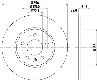 Hella Bremsscheibe [Hersteller-Nr. 8DD355114-401] für Chevrolet, Opel, Suzuki von HELLA