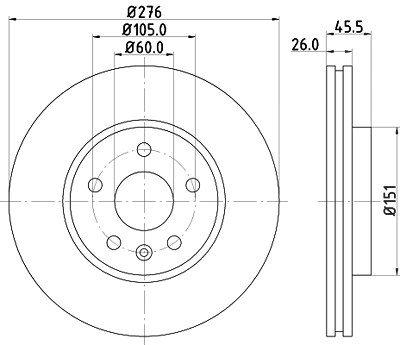 Hella Bremsscheibe [Hersteller-Nr. 8DD355116-351] für Chevrolet, Opel von HELLA