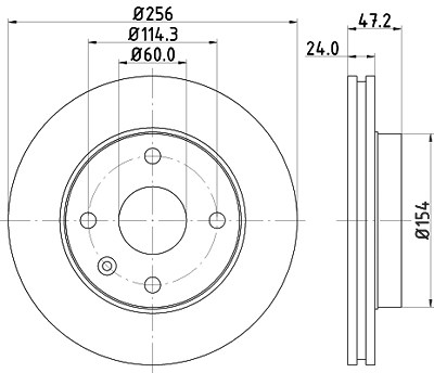 Hella Bremsscheibe [Hersteller-Nr. 8DD355111-351] für Chevrolet, Daewoo von HELLA