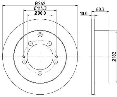 Hella Bremsscheibe [Hersteller-Nr. 8DD355118-661] für Chrysler, Mitsubishi von HELLA