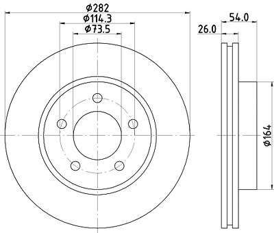 Hella Bremsscheibe [Hersteller-Nr. 8DD355117-211] für Chrysler von HELLA