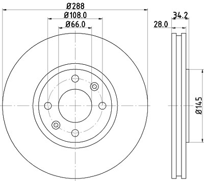 Hella Bremsscheibe [Hersteller-Nr. 8DD355107-841] für Citroën von HELLA