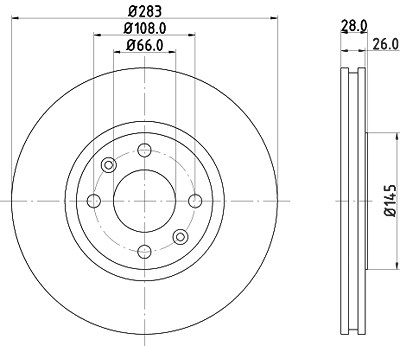 Hella Bremsscheibe [Hersteller-Nr. 8DD355105-051] für Citroën, Peugeot von HELLA