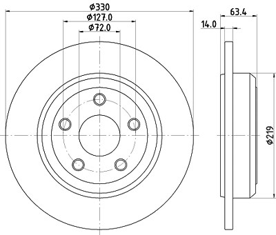 Hella Bremsscheibe [Hersteller-Nr. 8DD355122-671] für Dodge, Jeep von HELLA