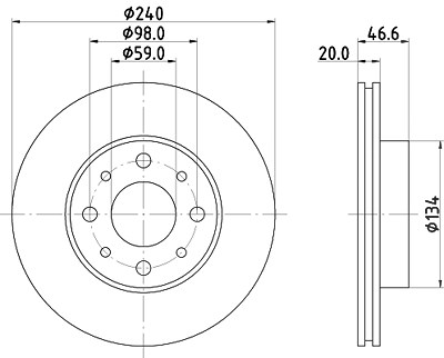 Hella Bremsscheibe [Hersteller-Nr. 8DD355105-881] für Fiat von HELLA