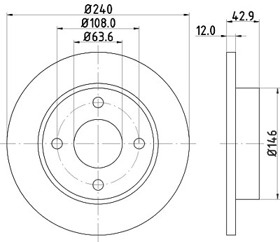 Hella Bremsscheibe [Hersteller-Nr. 8DD355104-631] für Ford, Mazda von HELLA