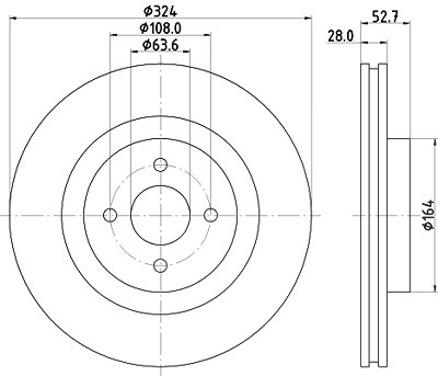 Hella Bremsscheibe [Hersteller-Nr. 8DD355112-711] für Ford von HELLA