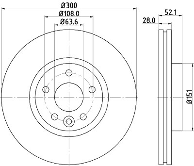 Hella Bremsscheibe [Hersteller-Nr. 8DD355116-221] für Ford von HELLA