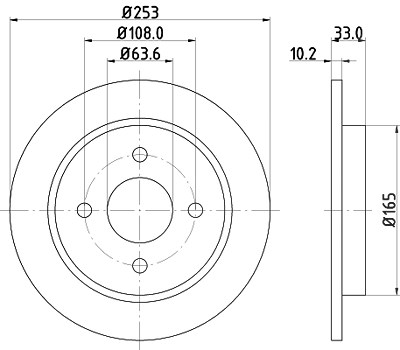 Hella Bremsscheibe [Hersteller-Nr. 8DD355105-661] für Ford, Tvr von HELLA