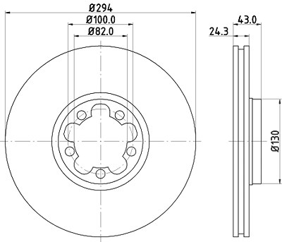 Hella Bremsscheibe [Hersteller-Nr. 8DD355107-311] für Ford von HELLA