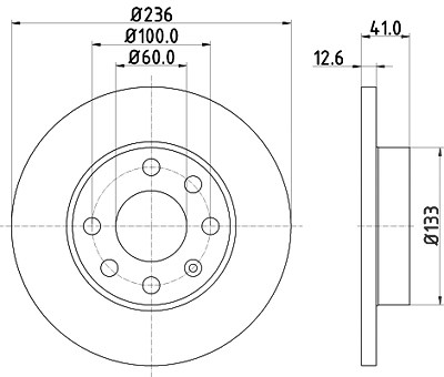 Hella Bremsscheibe [Hersteller-Nr. 8DD355100-431] für Opel, Chevrolet von HELLA