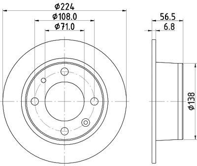 Hella Bremsscheibe [Hersteller-Nr. 8DD355100-681] für Citroën von HELLA