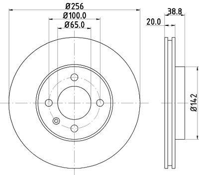 Hella Bremsscheibe [Hersteller-Nr. 8DD355101-321] für VW, Seat von HELLA