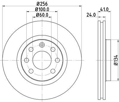 Hella Bremsscheibe [Hersteller-Nr. 8DD355101-501] für Chevrolet, Gm Korea, Lotus, Opel von HELLA