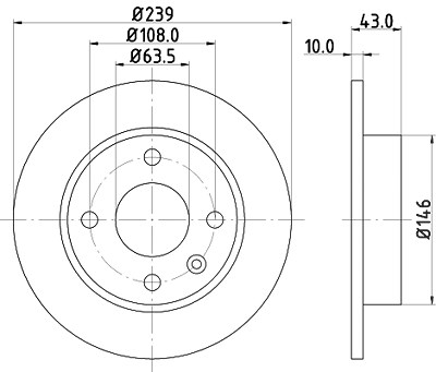 Hella Bremsscheibe [Hersteller-Nr. 8DD355102-211] für Ford von HELLA