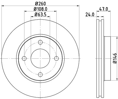 Hella Bremsscheibe [Hersteller-Nr. 8DD355103-371] für Ford, Ford Usa von HELLA