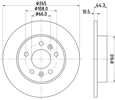 Hella Bremsscheibe [Hersteller-Nr. 8DD355103-531] für Renault von HELLA