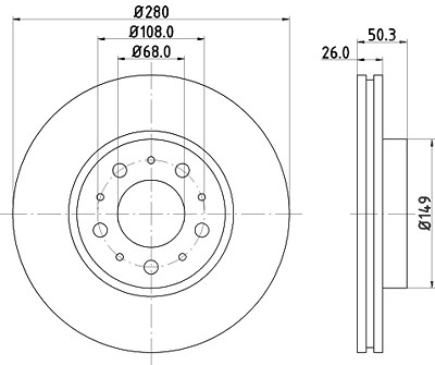 Hella Bremsscheibe [Hersteller-Nr. 8DD355103-681] für Volvo von HELLA