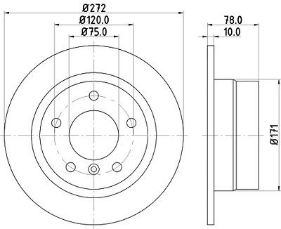 Hella Bremsscheibe [Hersteller-Nr. 8DD355104-261] für BMW von HELLA