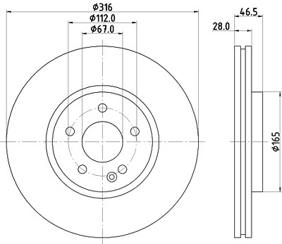 Hella Bremsscheibe [Hersteller-Nr. 8DD355104-341] für Mercedes-Benz von HELLA