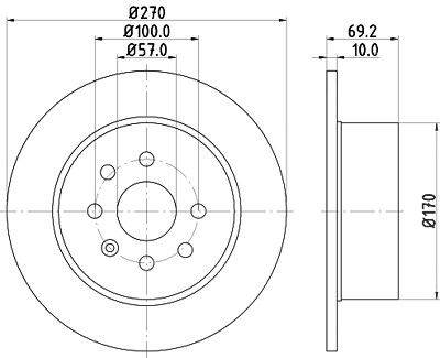 Hella Bremsscheibe [Hersteller-Nr. 8DD355104-661] für Opel von HELLA