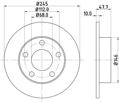 Hella Bremsscheibe [Hersteller-Nr. 8DD355105-681] für Audi, VW von HELLA