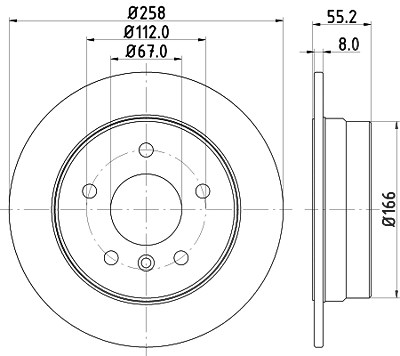 Hella Bremsscheibe [Hersteller-Nr. 8DD355106-951] für Mercedes-Benz von HELLA