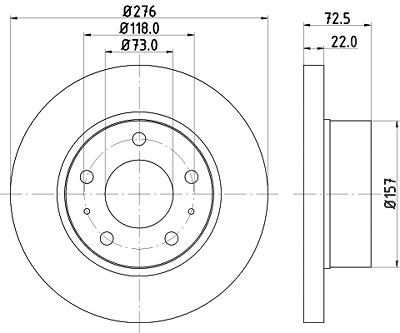 Hella Bremsscheibe [Hersteller-Nr. 8DD355107-401] für Iveco von HELLA