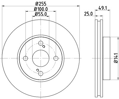 Hella Bremsscheibe [Hersteller-Nr. 8DD355110-431] für Toyota von HELLA