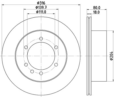 Hella Bremsscheibe [Hersteller-Nr. 8DD355110-831] für Nissan von HELLA