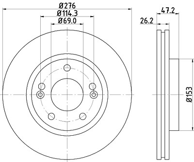 Hella Bremsscheibe [Hersteller-Nr. 8DD355110-951] für Hyundai von HELLA