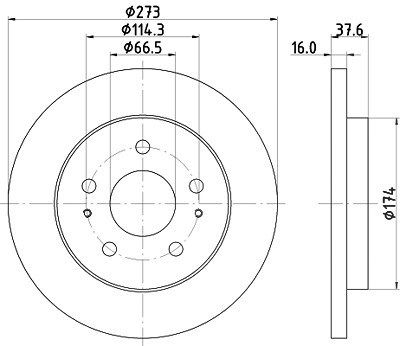 Hella Bremsscheibe [Hersteller-Nr. 8DD355111-971] für Daihatsu von HELLA