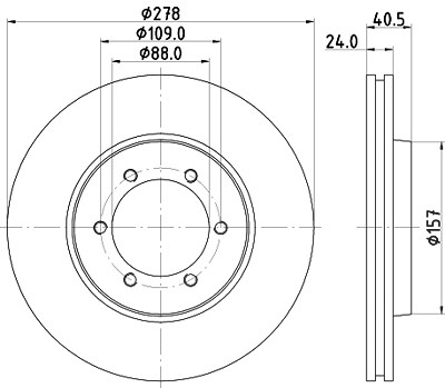 Hella Bremsscheibe [Hersteller-Nr. 8DD355111-991] für Gm Korea, Ssangyong von HELLA