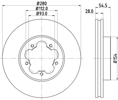 Hella Bremsscheibe [Hersteller-Nr. 8DD355113-261] für Ford von HELLA