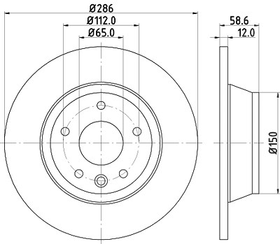 Hella Bremsscheibe [Hersteller-Nr. 8DD355113-841] für Audi von HELLA