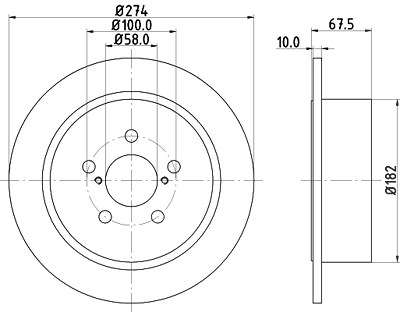 Hella Bremsscheibe [Hersteller-Nr. 8DD355114-641] für Subaru von HELLA