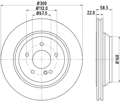 Hella Bremsscheibe [Hersteller-Nr. 8DD355115-391] für Mercedes-Benz von HELLA